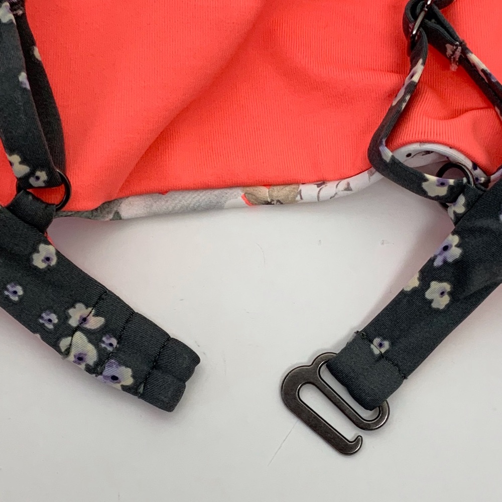 Maaji Bouquet Twister Orange Floral Reversible Bralette Bikini Top Sz S - Picture 12 of 14